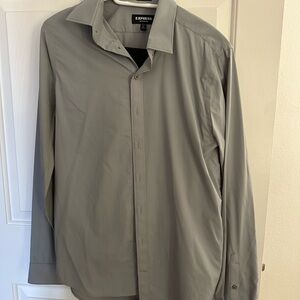 Express Men’s Long-Sleeve Dress Shirt - Light Gray